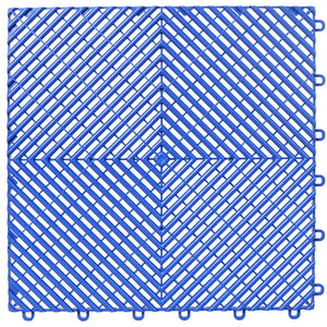 Interlocking Plastic Garage Floor Tiles, 15.6-Inch, Set of 25, Blue
