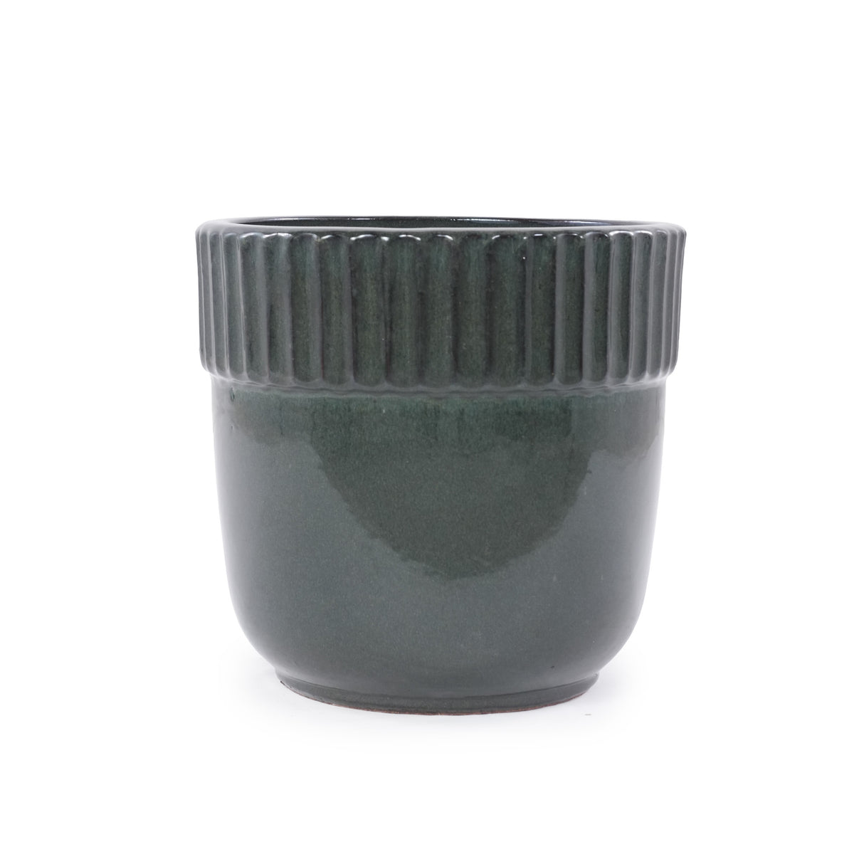 Handmade Ceramic Planter Set of 3, 15/12/9 Inch Diameter, Dark