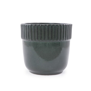 Handmade Ceramic Planter Set of 3, 15/12/9 Inch Diameter, Dark