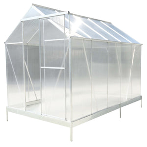 Polycarbonate house, Heavy Duty Outdoor Aluminum Walk-In House Kit With Rain Gutter, Vent And Door For Backyard Garden