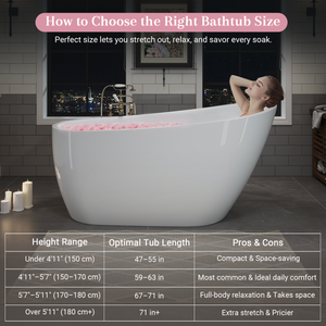 55" Acrylic Freestanding Bathtub