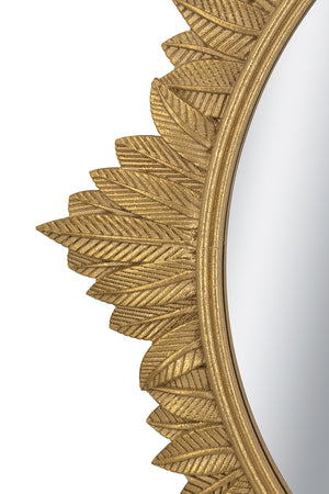 35.5x1x31.5" Round MDF Wall Mirror with Ornate Frame