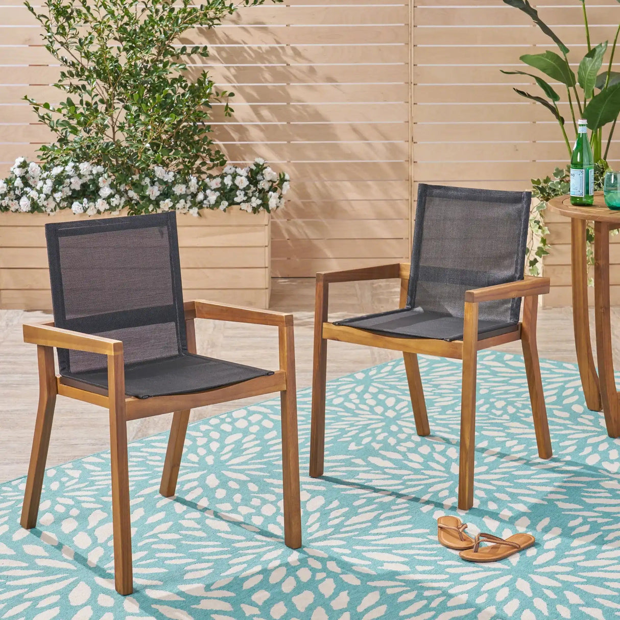 Belfast - Dining Chair With Acacia Wood Frame And Mesh Seating (Set of 2) - Best Buy Furniture
