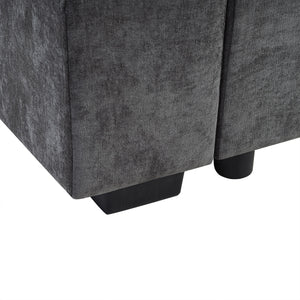 Modern L Shaped Sectional Sofa With Upholstery And Wooden Storage
