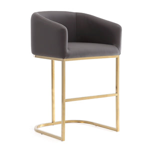 Mid-Century Modern Stool With Steel Base