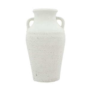 Rustic White Terracotta Tall Vase