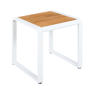 Outdoor Side Table with Teak Wood Top