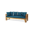 Outdoor Daybed With X-Shaped Panel Backrest And Armrests - Teak - Best Buy Furniture