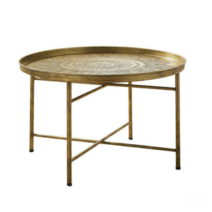 Hammered Floral Pattern Center Table