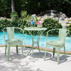 Ambrosia - 3 Piece Bistro Set With Leaf Motifs Top And Seat - Best Buy Furniture