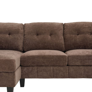 U-Shaped Sectional Sofa 103.5" Fabric Couch With Dual Chaise Lounges, Storage Pockets, Armrest Pillows