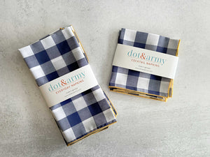 Gingham Check Cloth Napkins, Set of Four