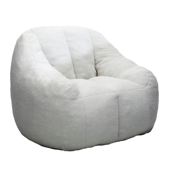 Dex Furniture Comfy Bean Bag Chair with Memory Foam Filler in White