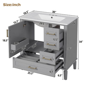 Traditional Bathroom Vanity Set With Soft Close Doors
