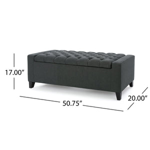 Contemporary Storage Ottoman With Tufted Top - Dark Gray - Best Buy Furniture
