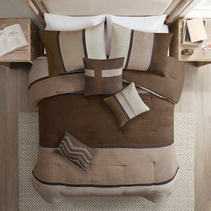 7 Piece Faux Suede Comforter Set