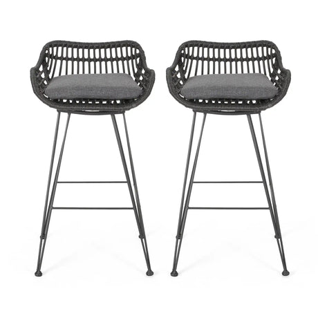Outdoor Rattan Bar Chair With Metal Legs - Best Buy Furniture
