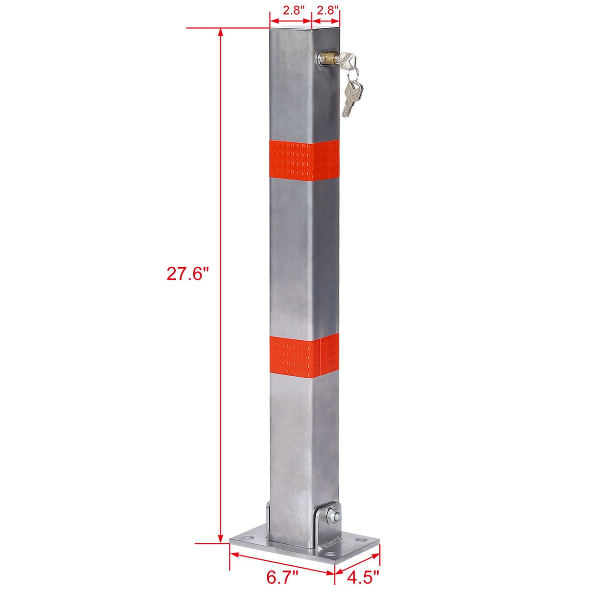 Square Parking Bollard Pole Barrier With Lock for Car Parking Protection and Home Garage