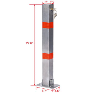 Square Parking Bollard Pole Barrier With Lock for Car Parking Protection and Home Garage