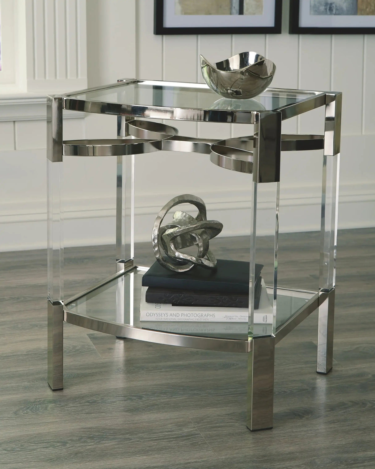 Chaseton - Accent Table - Clear / Silver Finish - Best Buy Furniture