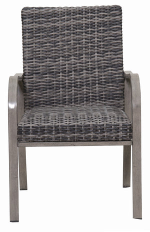 2PC Outdoor Dining Chair with Hand-Painted Frame and Water-Washed Cotton Seat