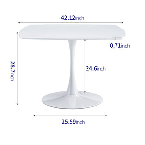 Table Mid-Century Dining Table For 4-6 People With Round Table Top, Pedestal Dining Table, End Table Leisure Coffee Table