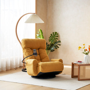 Adjustable Swivel Lounge Chair With 360 Degree Rotating Seat And Headrest Support