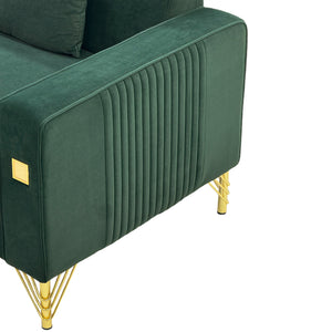 Emerald Green Velvet 2-Piece Sofa Set
