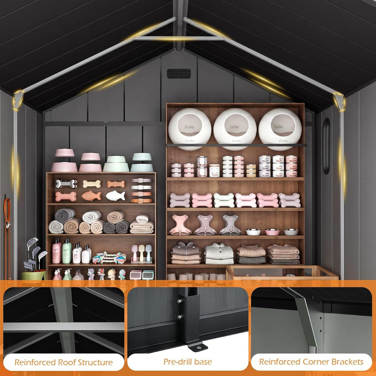 8x8 Ft Resin Outdoor Storage Shed with Floor