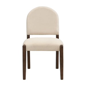 Dining Chairs with Back Mid Century Fabric Upholstered Armless - Set of 2