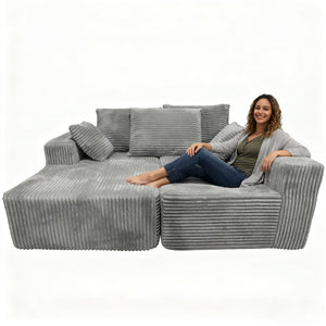 Corner Combination Sofa Sectional Couch With Soft Fabric