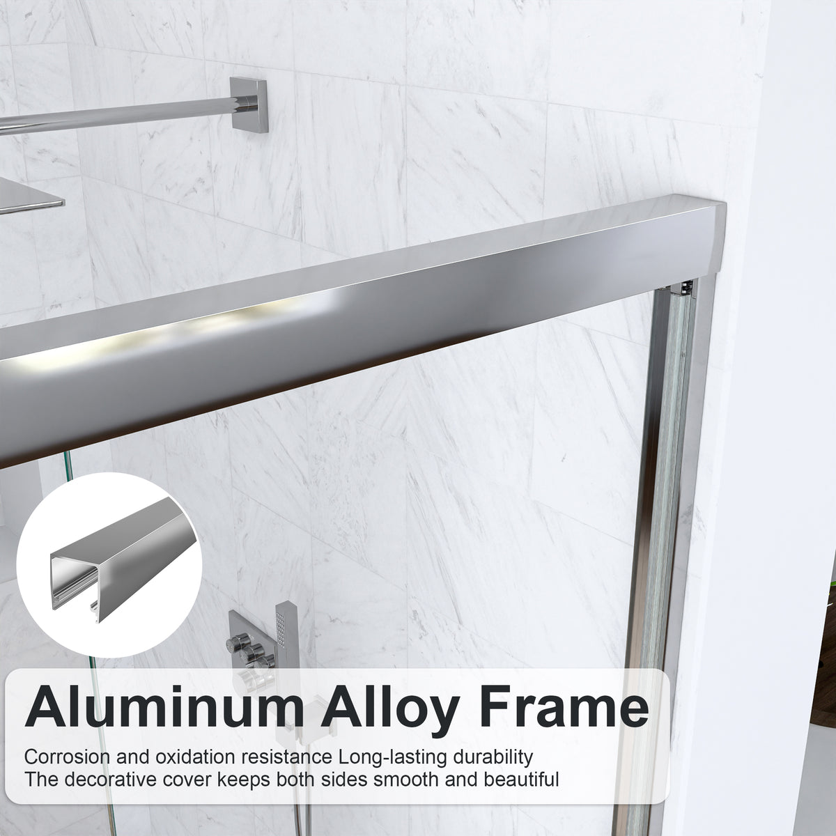 Semi-Frameless Double Sliding Shower Door