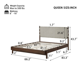 Premium Rubber Wood Platform Bed Frame