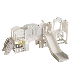 Toddler Slide Kids Playground With Basketball Hoop And Swing