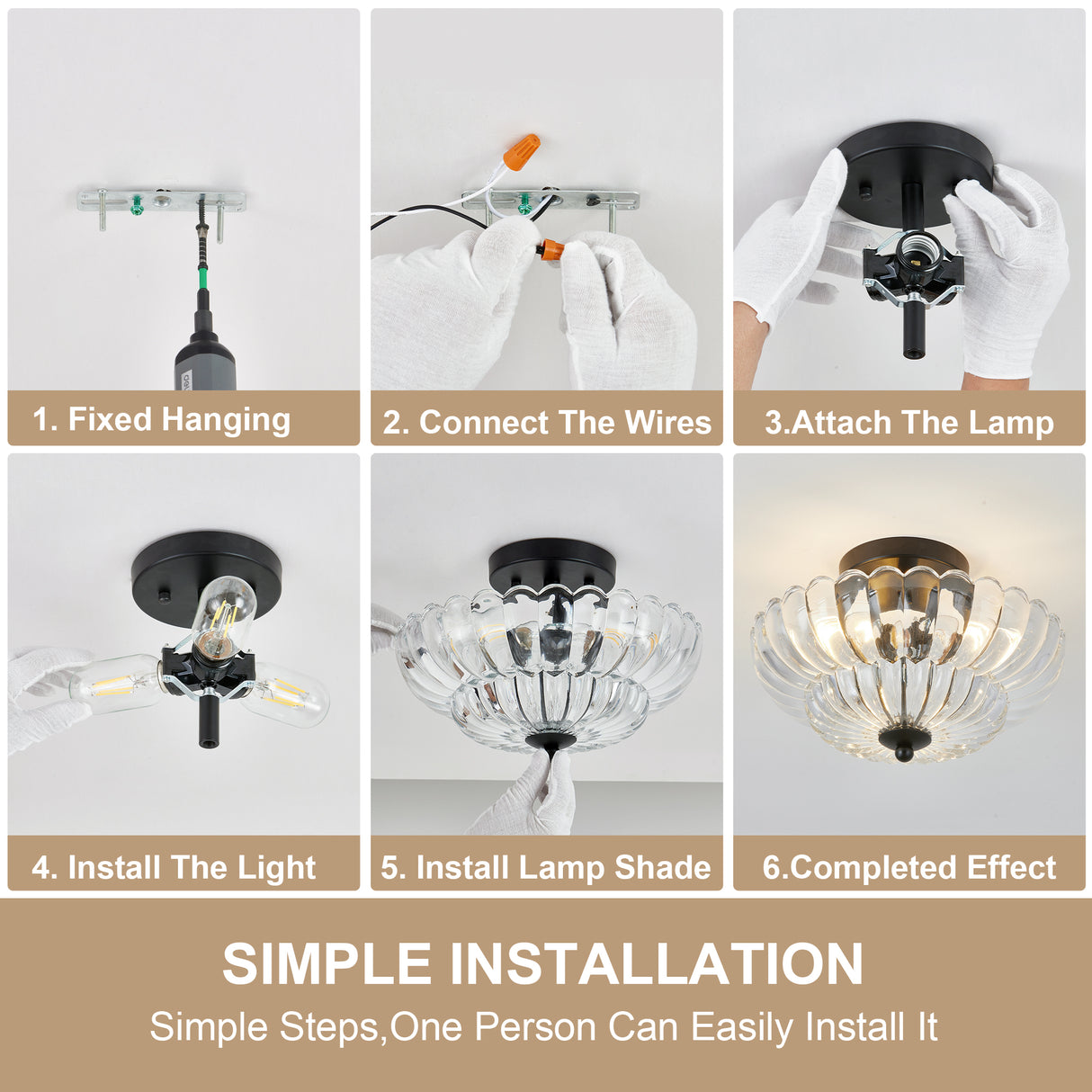 Smoky Semi Flush Mount Ceiling Light