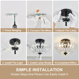 Smoky Semi Flush Mount Ceiling Light