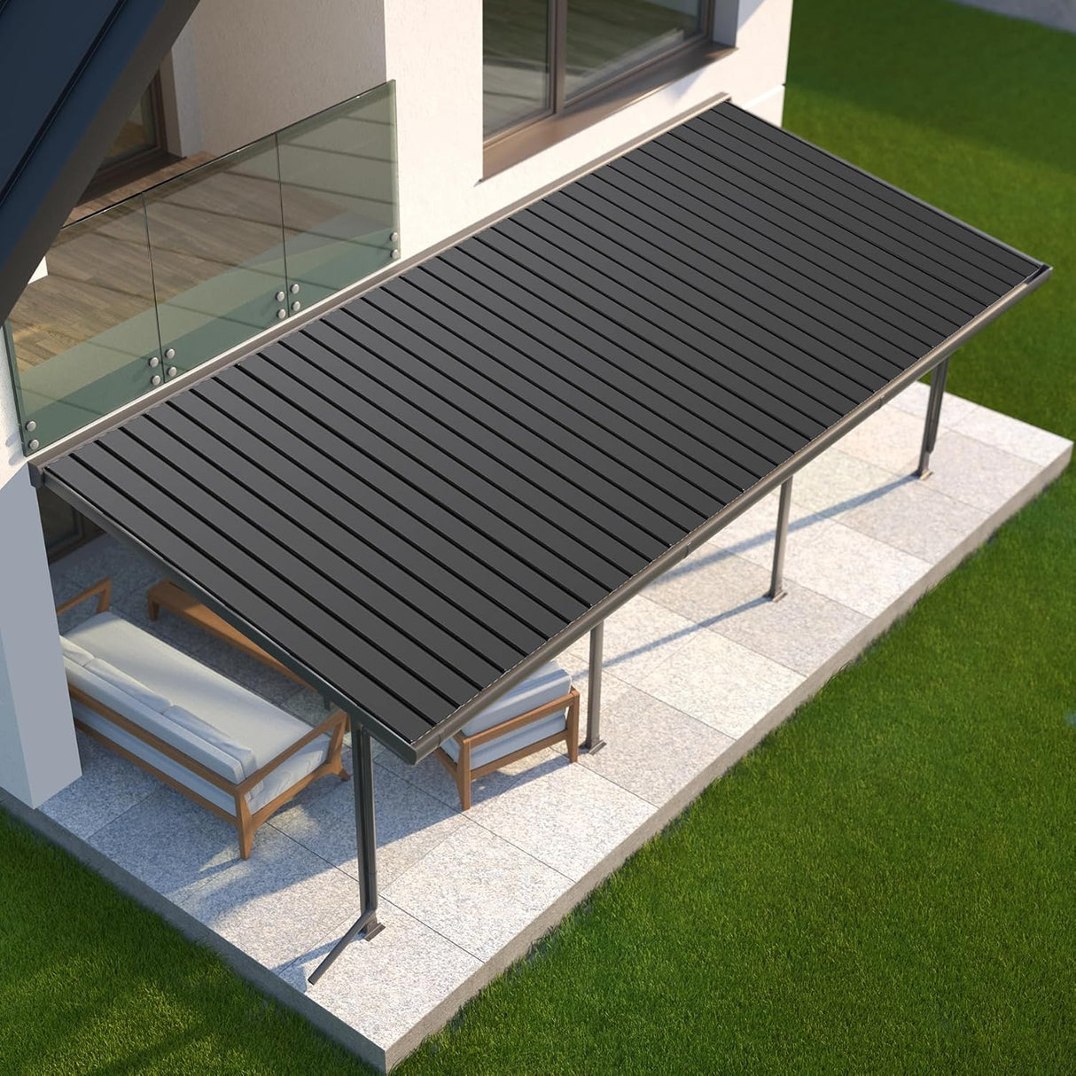 20 PCS Metal Roofing Panels, Galvanized Steel, Waterproof, Heavy Duty