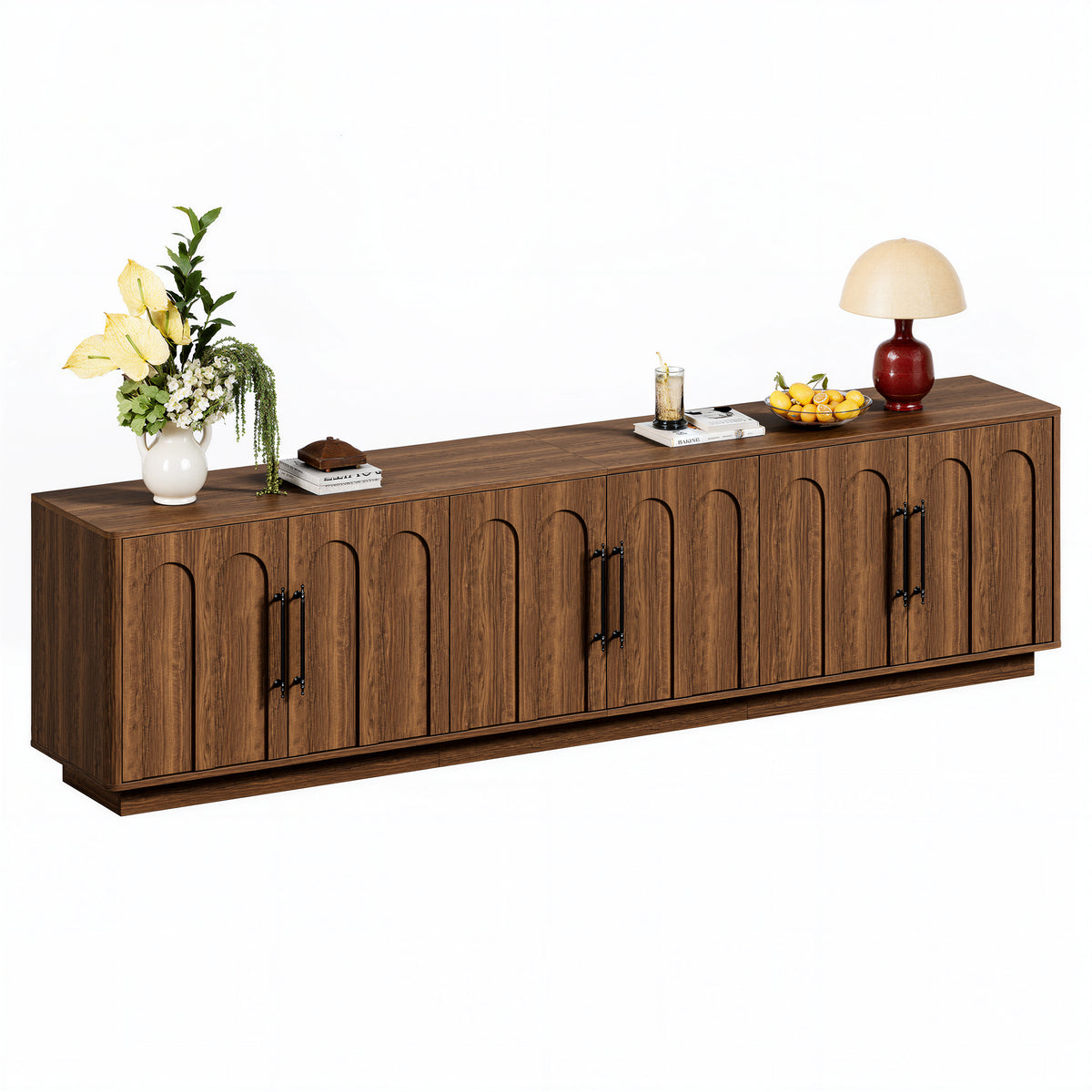 94.5" Extra Long TV Stand for Large TVs, 6-Door Media Console with Storage