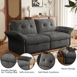 Multi-Functional Sofa Bed - 81.5 Inch Plush Chenille Sofa