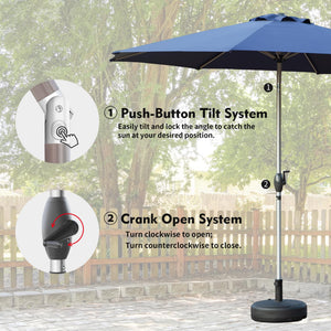 10FT Patio Umbrella - Navy Blue
