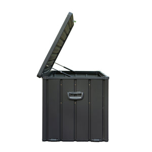 100 Gallon Outdoor Storage Deck Box - Waterproof, Dark Gray