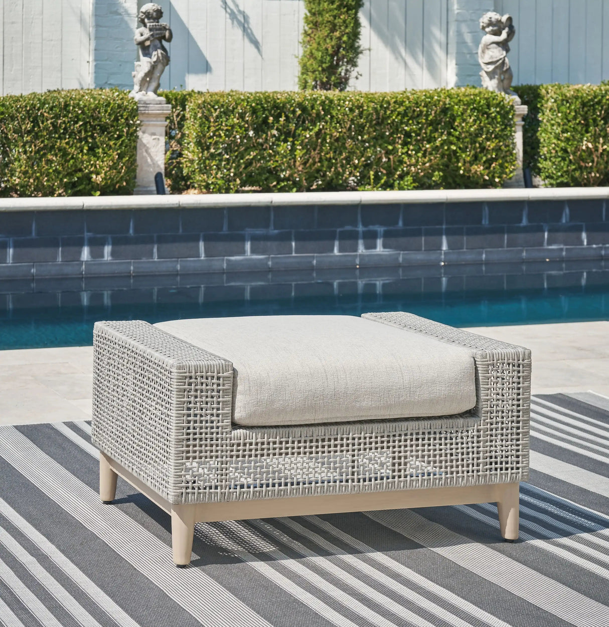 Seton Creek - Ottoman With Cushion - Gray - Best Buy Furniture