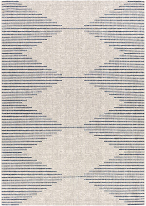 Stephan Blue & Cream Outdoor Rug