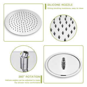 Shower System With 5 Function Rain Hand Shower And Slide Bar Combo