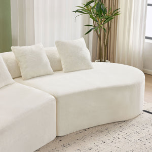 Modern Curved Sofa With Pillows