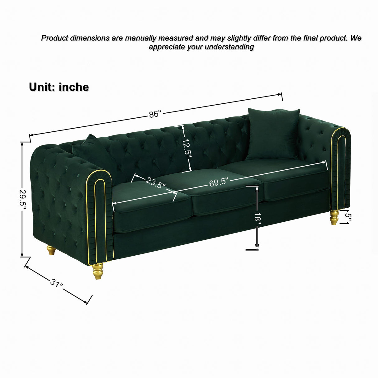 86" Modern Loveseat Sofa