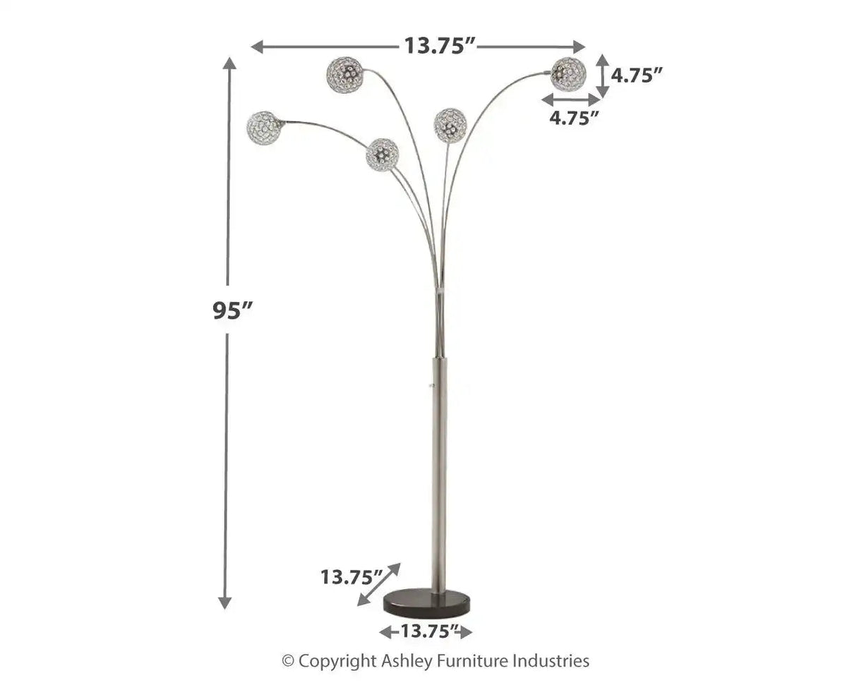 Winter - Metal Arc Lamp - Silver Finish - Best Buy Furniture