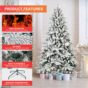 5ft Flocked Christmas Tree with 768 Tips