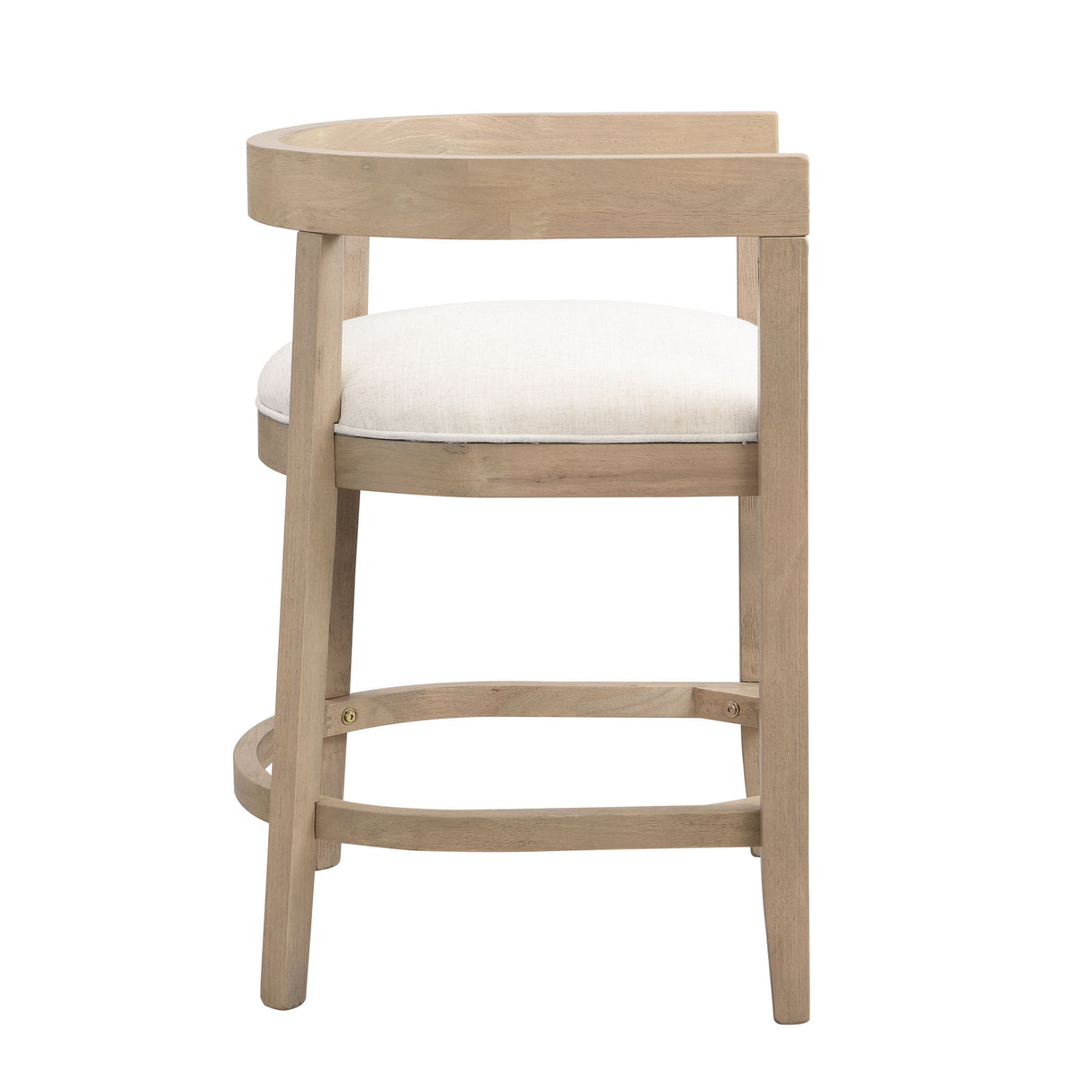Modern Rubberwood Counter Stool Set With Upholstered Seats