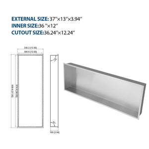 Stainless Steel Shower Niche With Seamless Design For Bathroom Storage
